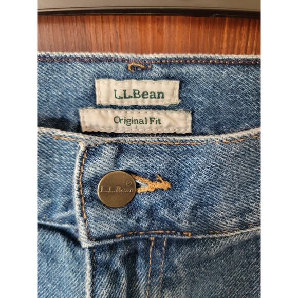 L.L. Bean Women 18 Petite Heavy Denim Jeans High Rise Medium Wash Comfy Chic✨ - Picture 2 of 6